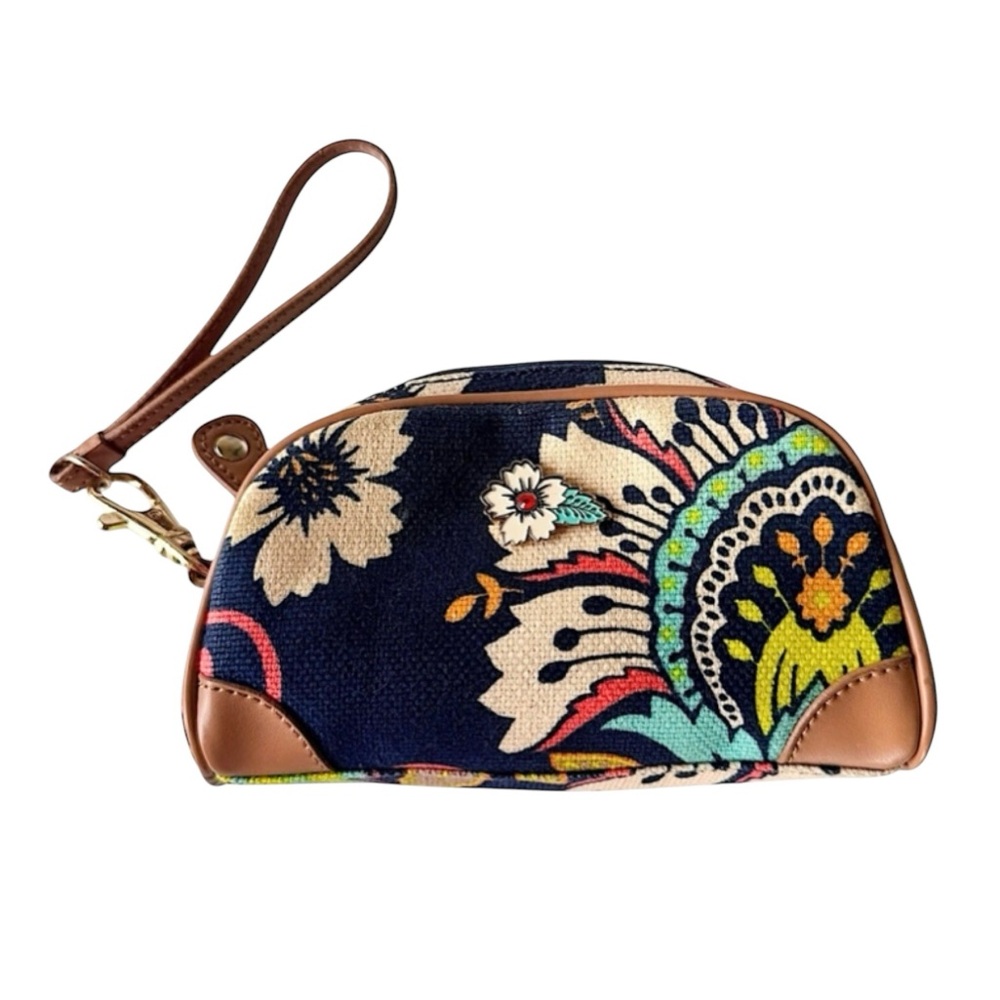Spartina 449 Floral Wristlet in Navy and Brown